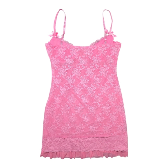 Outcast Pink Lace Mini Dress Large - Picture 4 of 9